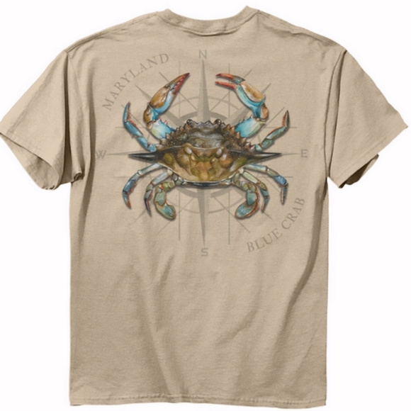 Maryland Blue Crab Short Sleeve T-Shirt - NEW Fast Ship - Picture 1 of 5